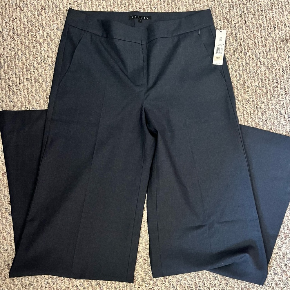 Theory Navy Wide-Leg Women's Pants